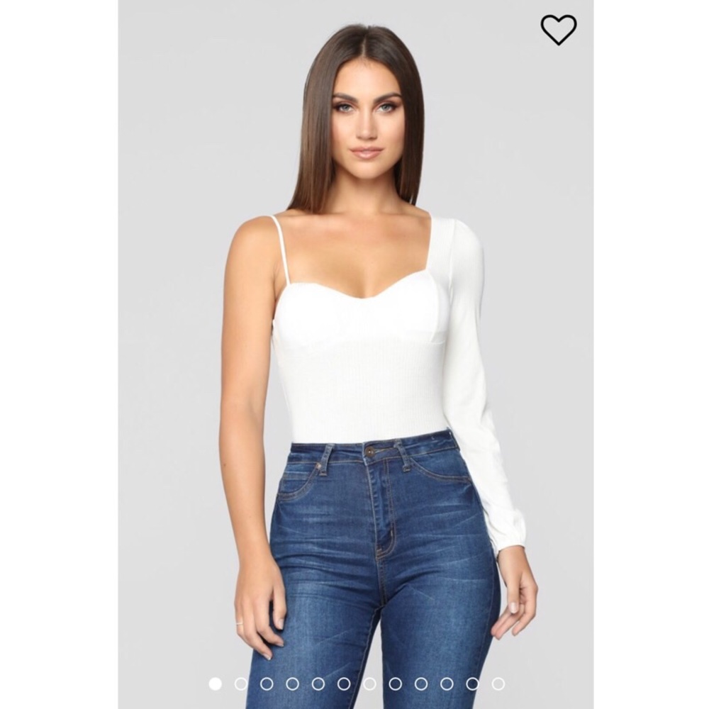 Ivory one shoulder bodysuit